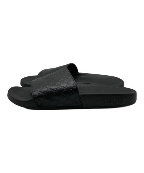 GUCCI（グッチ）GUCCI (グッチ) ラバー スライドサンダル ブラック サイズ:SIZE 36の古着・服飾アイテム