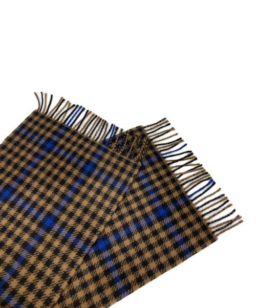 JOSHUA ELLIS（ジョシュア エリス）Joshua Ellis (ジョシュア エリス) カシミヤマフラー ブラウン×ブルーの古着・服飾アイテム