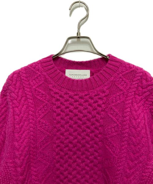 TOMORROW LAND tricot（トゥモローランド トリコ）TOMORROW LAND tricot (トゥモローランド トリコ) ウールケーブルニット ピンク サイズ:Mの古着・服飾アイテム