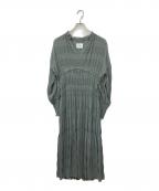 Ameriアメリ）の古着「SHIRRING PLEATS DRESS」｜グリーン