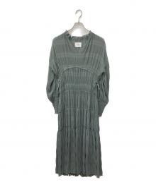 Ameri（アメリ）の古着「SHIRRING PLEATS DRESS」｜グリーン