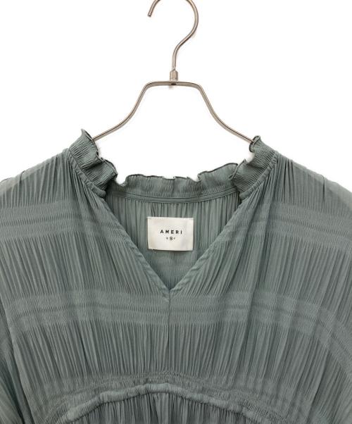 Ameri（アメリ）AMERI (アメリ) SHIRRING PLEATS DRESS グリーン サイズ:Ｍの古着・服飾アイテム
