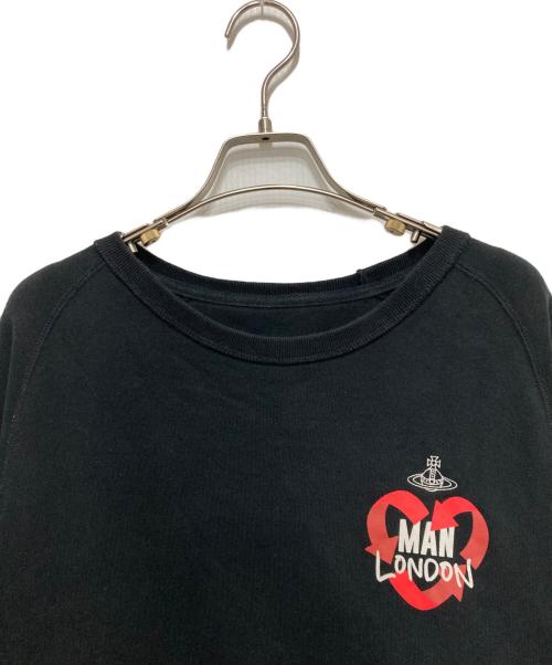 Vivienne Westwood man（ヴィヴィアン ウェストウッド マン）Vivienne Westwood man (ヴィヴィアン ウェストウッド マン) “RECYCLE HEART” ニューラグランスウェット ブラック サイズ:SIZE 48の古着・服飾アイテム