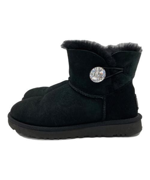 UGG（アグ）UGG (アグ) Mini Bailey Button Bling ムートンブーツ ブラック サイズ:25㎝の古着・服飾アイテム