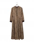 Sonny Labelサニーレーベル）の古着「ダマスクプリントワンピース」｜ブラウン