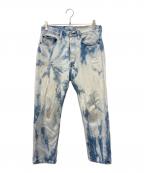 orSlowオアスロウ）の古着「105Wタイダイデニムパンツ」｜インディゴ