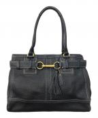 COACHコーチ）の古着「レザートートバッグ」｜ブラック