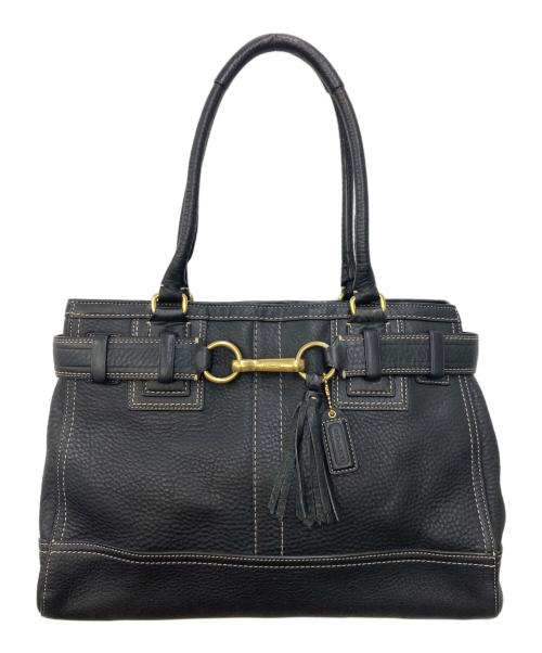 COACH（コーチ）COACH (コーチ) レザートートバッグ ブラックの古着・服飾アイテム
