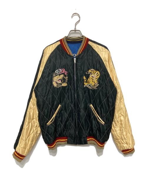 東洋エンタープライズ（トウヨウエンタープライズ）東洋エンタープライズ (トウヨウエンタープライズ) ROARING TIGER×EAGLE DRAGON スカジャン ブルー×ブラック サイズ:不明の古着・服飾アイテム