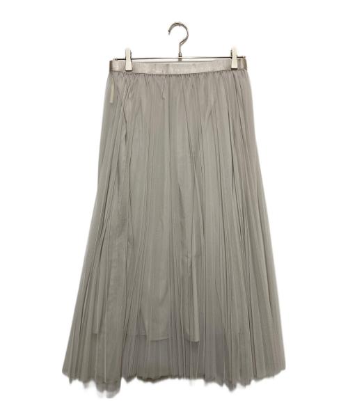 23区（ニジュウサンク）23区 (ニジュウサンク) チュール プリーツ スカート ベージュ サイズ:SIZE 44の古着・服飾アイテム