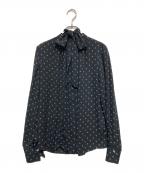 SOEJUソージュ）の古着「ビット柄スカーフ付きブラウス」｜ブラック