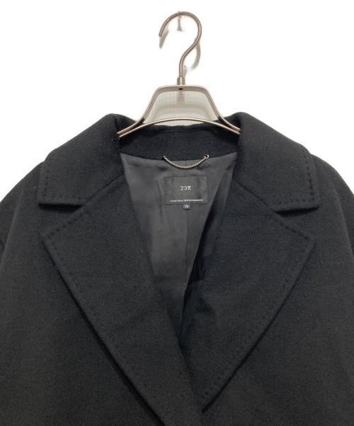 23区（ニジュウサンク）23区 (ニジュウサンク) ウールアンゴラビーバーショートコート ネイビー サイズ:SIZE 38の古着・服飾アイテム