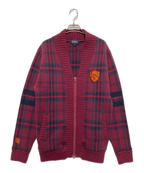 PEARLY GATES（パーリーゲイツ）PEARLY GATES (パーリーゲイツ) ニットジャケット レッド サイズ:SIZE 5の古着・服飾アイテム