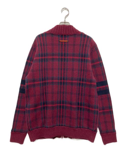 PEARLY GATES（パーリーゲイツ）PEARLY GATES (パーリーゲイツ) ニットジャケット レッド サイズ:SIZE 5の古着・服飾アイテム