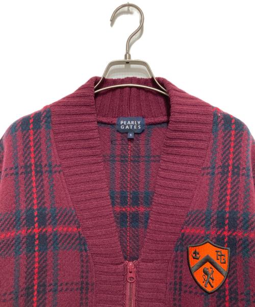 PEARLY GATES（パーリーゲイツ）PEARLY GATES (パーリーゲイツ) ニットジャケット レッド サイズ:SIZE 5の古着・服飾アイテム