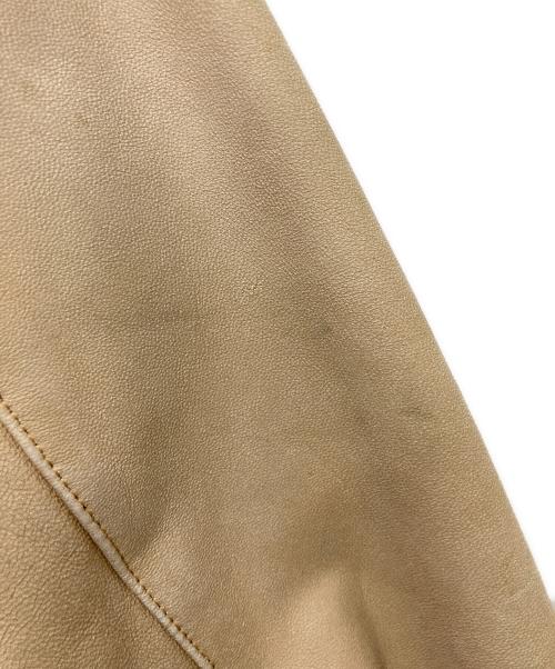 BURBERRY BLACK LABEL（バーバリーブラックレーベル）BURBERRY BLACK LABEL (バーバリーブラックレーベル) 裏ノヴァチェックシープスキンシングルライダースジャケット ベージュ サイズ:Lの古着・服飾アイテム