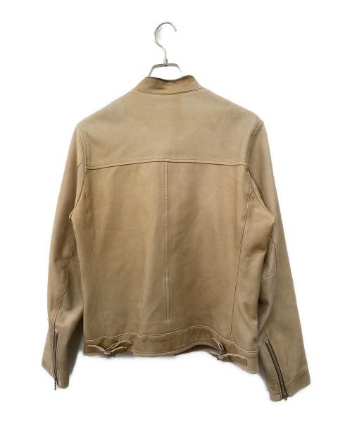 BURBERRY BLACK LABEL（バーバリーブラックレーベル）BURBERRY BLACK LABEL (バーバリーブラックレーベル) 裏ノヴァチェックシープスキンシングルライダースジャケット ベージュ サイズ:Lの古着・服飾アイテム