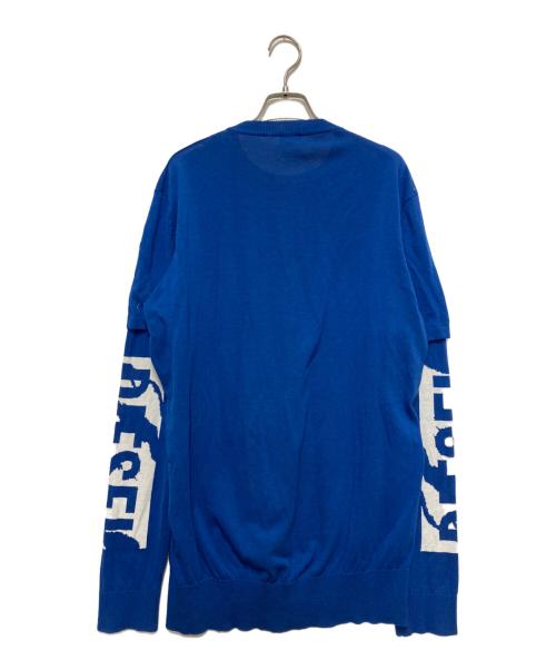 DIESEL（ディーゼル）DIESEL (ディーゼル) アームロゴレイヤードニット ネイビー サイズ:Lの古着・服飾アイテム