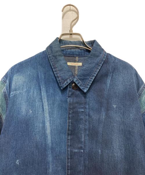 ETERNAL（エターナル）ETERNAL (エターナル) クレイジー切替リアルユーズド加工ハーフコート インディゴ サイズ:LLの古着・服飾アイテム