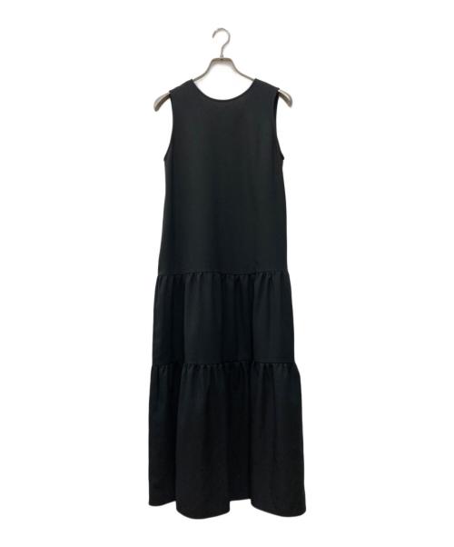 BEAUTY&YOUTH UNITED ARROWS（ビューティーアンドユースユナイテッドアローズ）BEAUTY&YOUTH UNITED ARROWS (ビューティーアンドユースユナイテッドアローズ) リネンライク ティアードノースリーブワンピース ブラック サイズ:FREEの古着・服飾アイテム