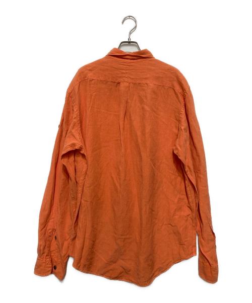 POLO RALPH LAUREN（ポロ・ラルフローレン）POLO RALPH LAUREN (ポロ・ラルフローレン) リネン混プリントシャツ オレンジ サイズ:Lの古着・服飾アイテム