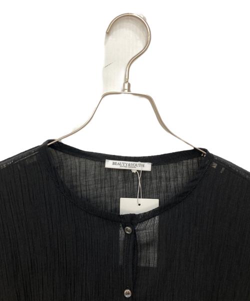 BEAUTY&YOUTH UNITED ARROWS（ビューティーアンドユースユナイテッドアローズ）BEAUTY&YOUTH UNITED ARROWS (ビューティーアンドユースユナイテッドアローズ) クレップクルーネックカーディガン ブラック サイズ:FREE 未使用品の古着・服飾アイテム