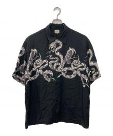 gold（ゴールド）の古着「“MONOTONE RATTLE SNAKE” OPEN SHIRT」｜ブラック