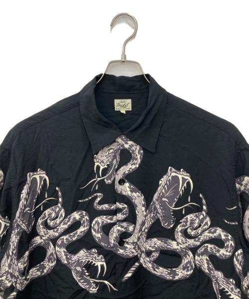 gold（ゴールド）gold (ゴールド) “MONOTONE RATTLE SNAKE” OPEN SHIRT ブラック サイズ:Ｌの古着・服飾アイテム