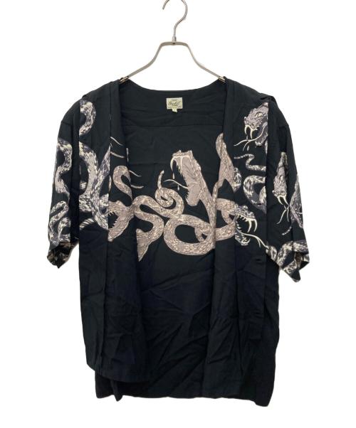 gold（ゴールド）gold (ゴールド) “MONOTONE RATTLE SNAKE” OPEN SHIRT ブラック サイズ:Ｌの古着・服飾アイテム
