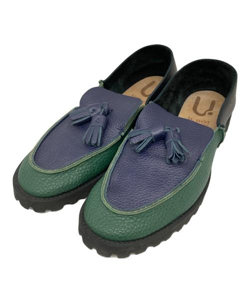 U-DOT（ユードット）U-DOT (ユードット) タッセルシューズ ブラック×グリーン×ネイビー サイズ:27㎝の古着・服飾アイテム