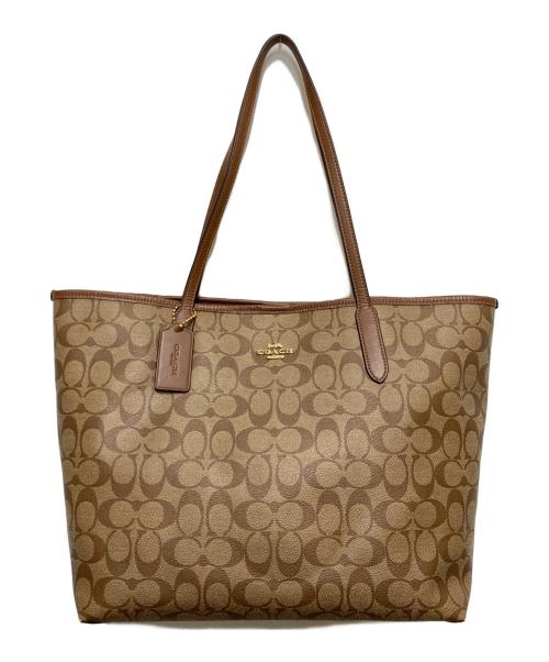 COACH（コーチ）COACH (コーチ) シティ トート シグネチャー キャンバス ブラウンの古着・服飾アイテム