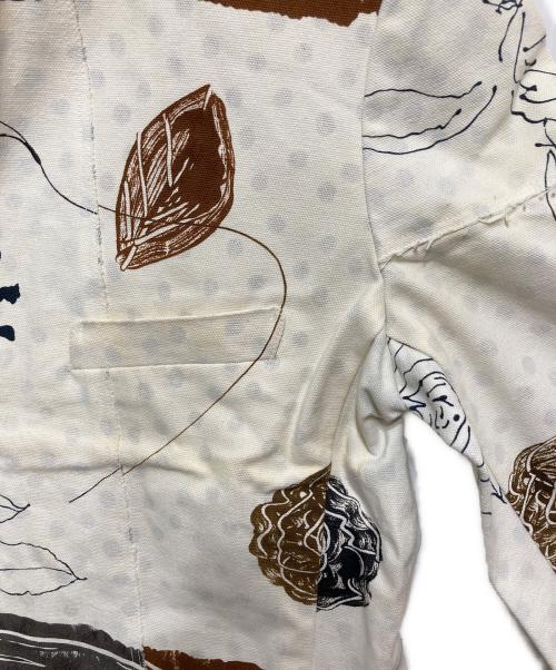 ISSEY MIYAKE（イッセイミヤケ）ISSEY MIYAKE (イッセイミヤケ) ペイントマオカラージャケット ホワイト×ブラウン サイズ:Mの古着・服飾アイテム