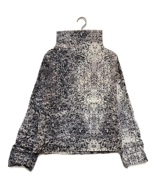 ISSEY MIYAKE（イッセイミヤケ）ISSEY MIYAKE (イッセイミヤケ) ストレッチ総柄カットソー ブラック×ホワイト サイズ:SIZE 3の古着・服飾アイテム