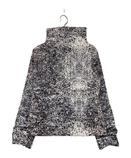 ISSEY MIYAKE（イッセイミヤケ）ISSEY MIYAKE (イッセイミヤケ) ストレッチ総柄カットソー ブラック×ホワイト サイズ:SIZE 3の古着・服飾アイテム