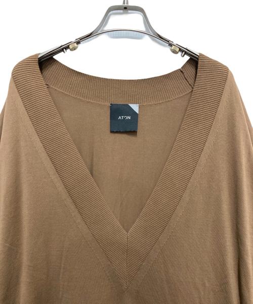 ATON（エイトン）ATON (エイトン) SUVIN COTTON OVERSIZED DRESS ブラウン サイズ:SIZE 2の古着・服飾アイテム