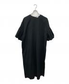 ENFOLDエンフォルド）の古着「Washed COバルーンスリーブDRESS」｜ブラック