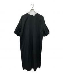 ENFOLD（エンフォルド）の古着「Washed COバルーンスリーブDRESS」｜ブラック