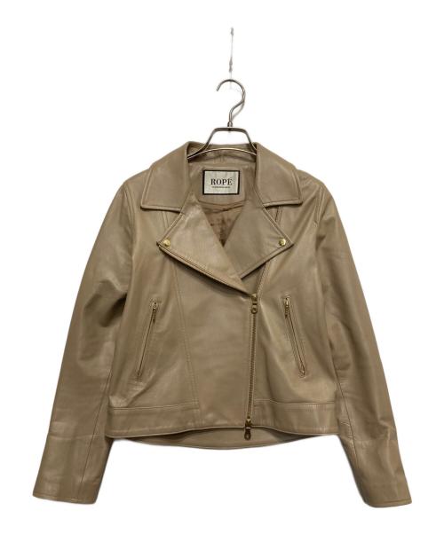 ROPE（ロペ）ROPE (ロペ) シープダブルライダースジャケット ベージュ サイズ:SIZE 38の古着・服飾アイテム