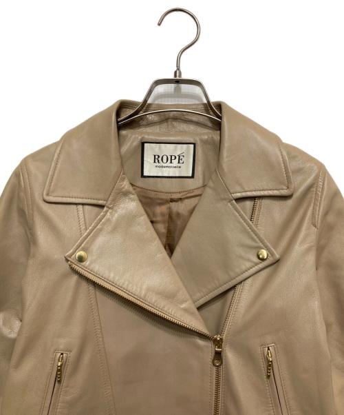 ROPE（ロペ）ROPE (ロペ) シープダブルライダースジャケット ベージュ サイズ:SIZE 38の古着・服飾アイテム