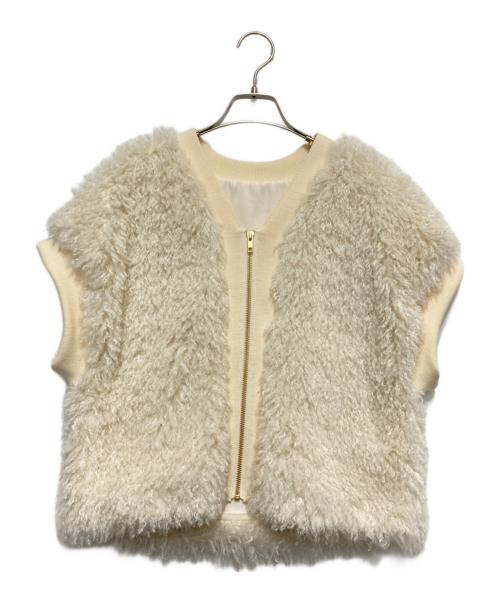 Diagram（ダイアグラム）Diagram (ダイアグラム) ニットトリミングファーベスト ホワイト サイズ:SIZE 36の古着・服飾アイテム