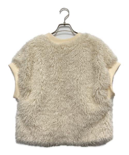 Diagram（ダイアグラム）Diagram (ダイアグラム) ニットトリミングファーベスト ホワイト サイズ:SIZE 36の古着・服飾アイテム