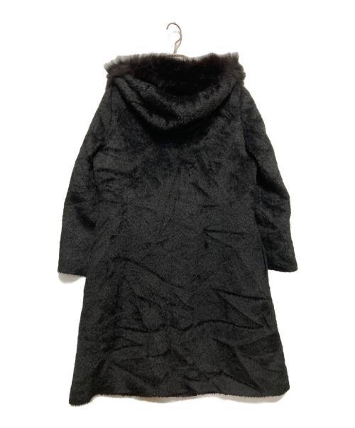 Leilian（レリアン）LEILIAN (レリアン) フォックスファーアルパカ混Aラインコート ブラック サイズ:SIZE 11の古着・服飾アイテム