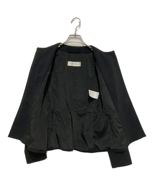 MaxMara（マックスマーラ）MaxMara (マックスマーラ) ノーカラージャケット ブラック サイズ:SIZE 36の古着・服飾アイテム