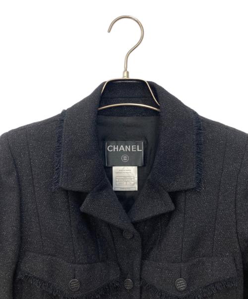 CHANEL（シャネル）CHANEL (シャネル) ラメツイードジャケット ブラック サイズ:34の古着・服飾アイテム
