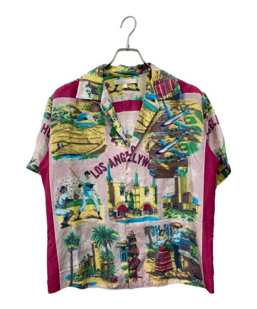 BURNING TORCH（バーニングトーチ）BURNING TORCH (バーニングトーチ) シルクシャツ ピンク サイズ:XSの古着・服飾アイテム