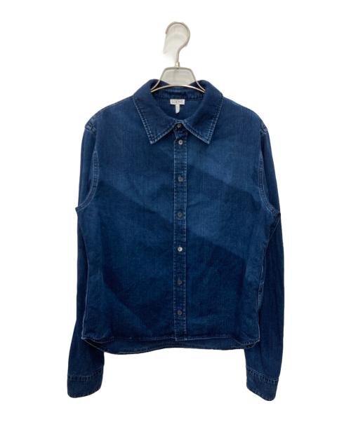 LOEWE（ロエベ）LOEWE (ロエベ) ボウタイデニムシャツ インディゴ サイズ:40の古着・服飾アイテム