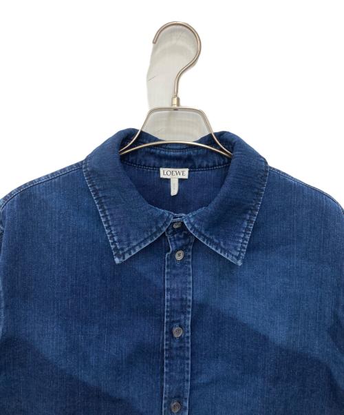 LOEWE（ロエベ）LOEWE (ロエベ) ボウタイデニムシャツ インディゴ サイズ:40の古着・服飾アイテム