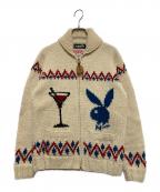 PLAY BOY×Hysteric Glamourプレイボーイ×ヒステリックグラマー）の古着「カウチンニットカーディガン」｜アイボリー