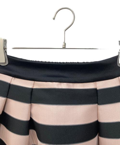 Sov.（ソブ）Sov. (ソブ) 長高密度ジャガードボーダースカート ブラック×ピンク サイズ:36の古着・服飾アイテム