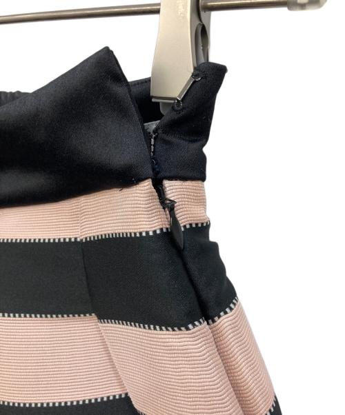 Sov.（ソブ）Sov. (ソブ) 長高密度ジャガードボーダースカート ブラック×ピンク サイズ:36の古着・服飾アイテム